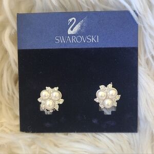 Swarovski Faux Pearl Clip-On Earrings- New